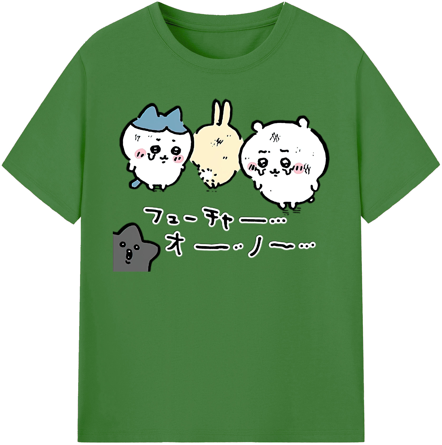 （画像用） ちいかわ ハチワレ Chii-kawa hachiware レディースカジュアルプリントTシャツ（綿100％）
